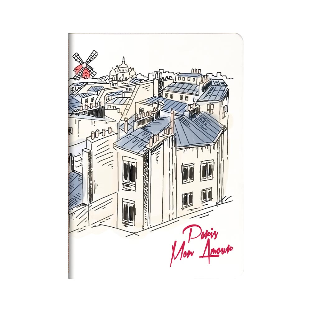 Clairefontaine Moulin Rouge Stapled Notebook Sewn On Spine A5