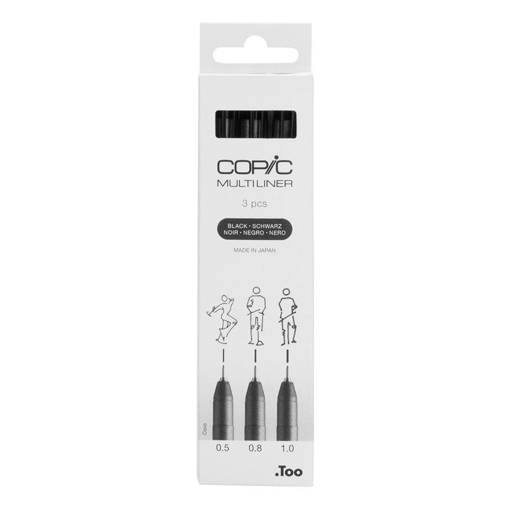 Copic MultiLiner Drawing Pen Set of 3 Black