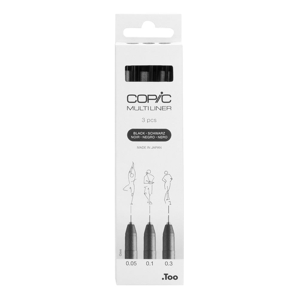 Copic MultiLiner Drawing Pen Set of 3 Black