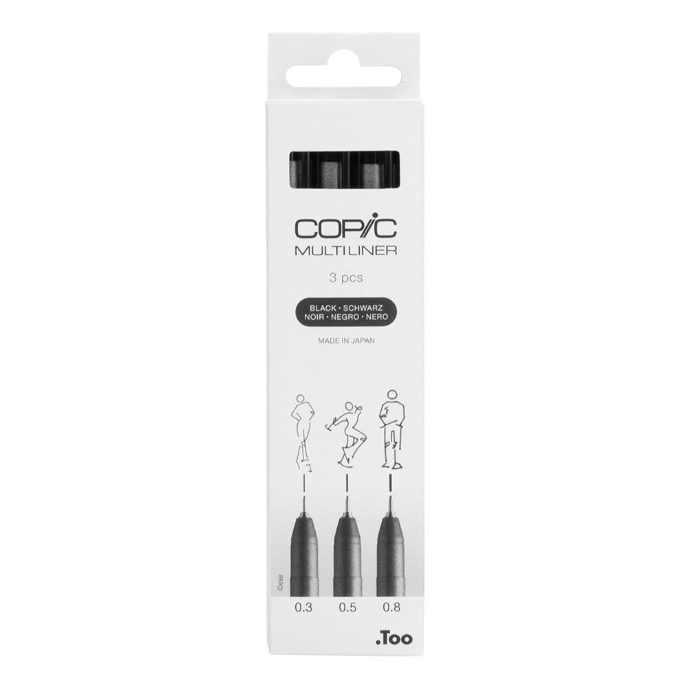 Copic MultiLiner Drawing Pen Set of 3 Black