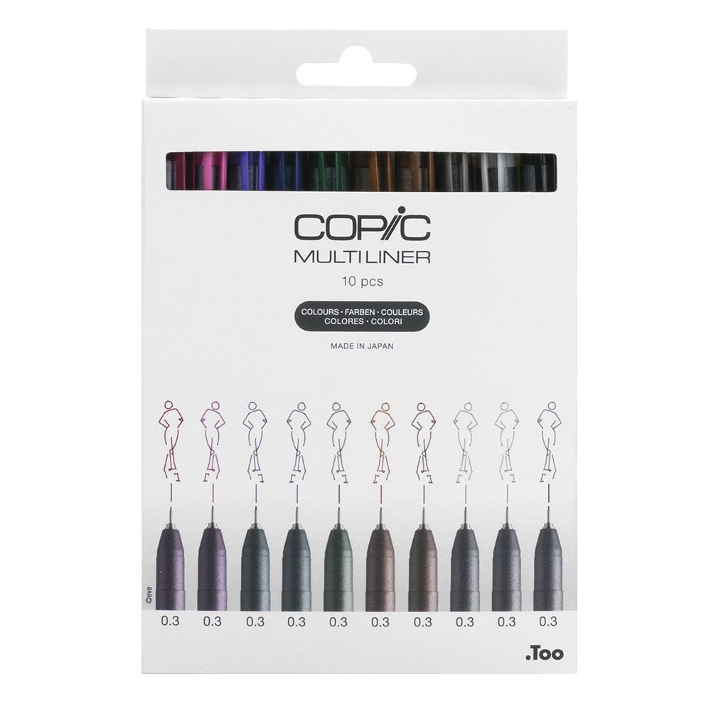 Copic MultiLiner Drawing Pen 0.3mm Assorted Set of 10