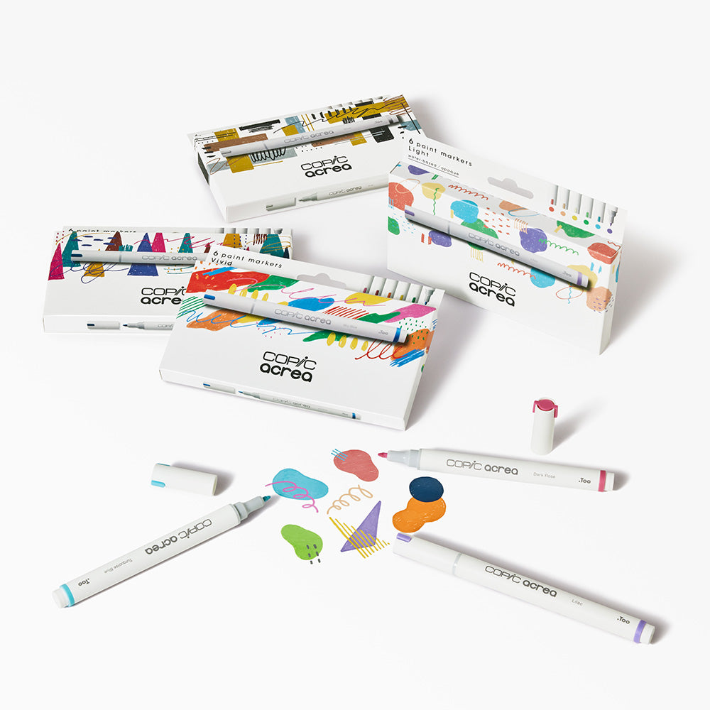 Copic Acrea Paint Marker Set of 6 Essential Colours