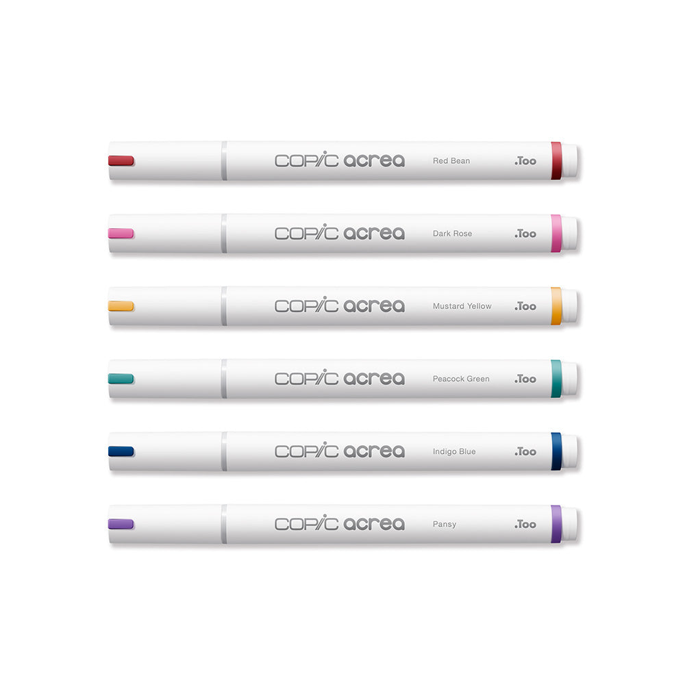 Copic Acrea Paint Marker Set of 6 Deep Colours