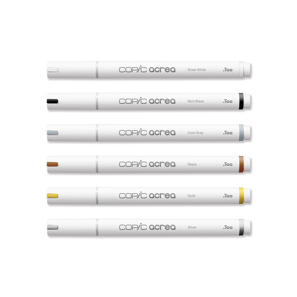 Copic Acrea Paint Marker Set of 6 Essential Colours