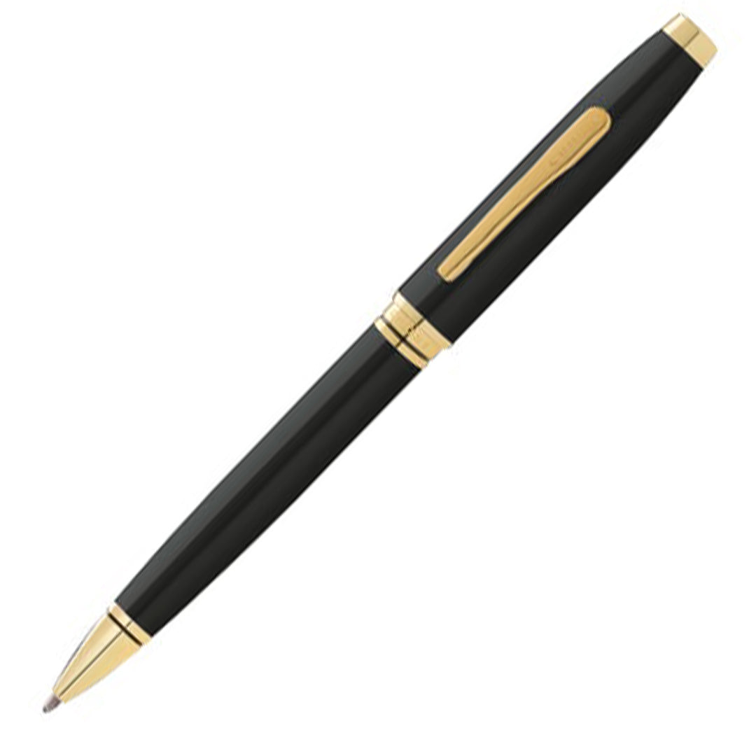 Cross Coventry Ballpoint Pen Black Lacquer with Gold Trim