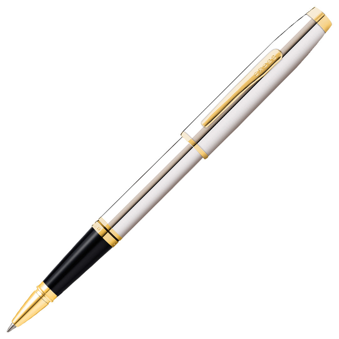 Cross Coventry Rollerball Pen Chrome Lacquer with Gold Trim