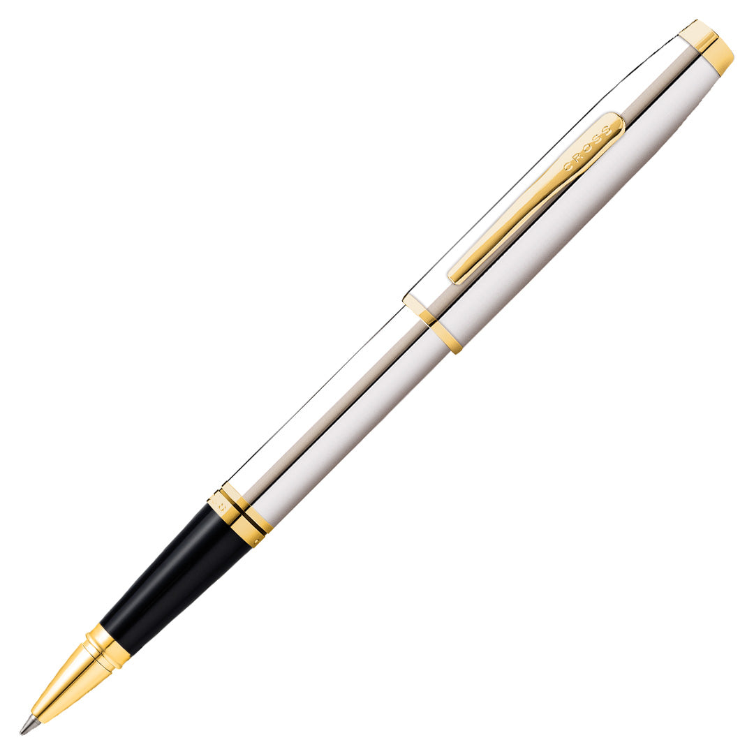 Cross Coventry Rollerball Pen Polished Chrome with Gold Trim