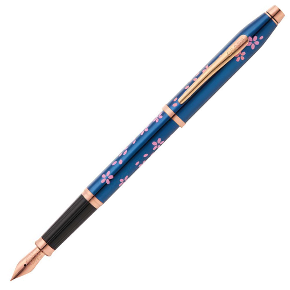 Cross Century II Cherry Blossom Translucent Blue Lacquer Fountain Pen