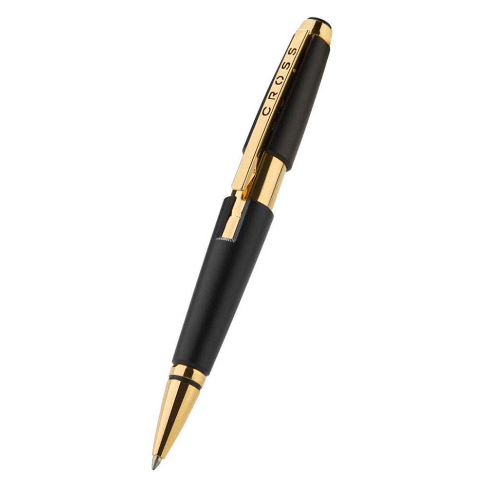 Cross Edge Telescopic Selectip Rollerball Pen Matt Black with Gold PVD