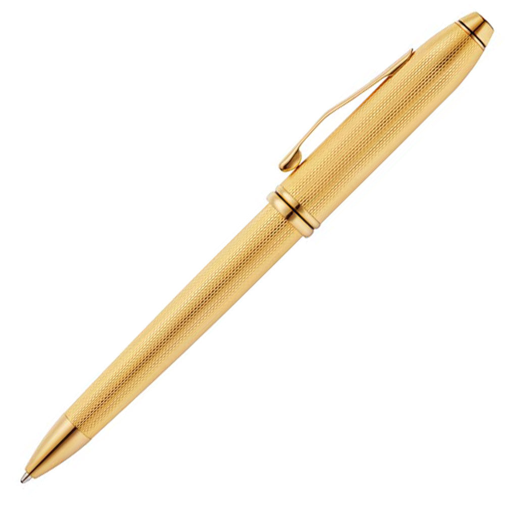 Cross Townsend Polished 23k Gold-plated Engraved Diamond Pattern Ballpoint Pen