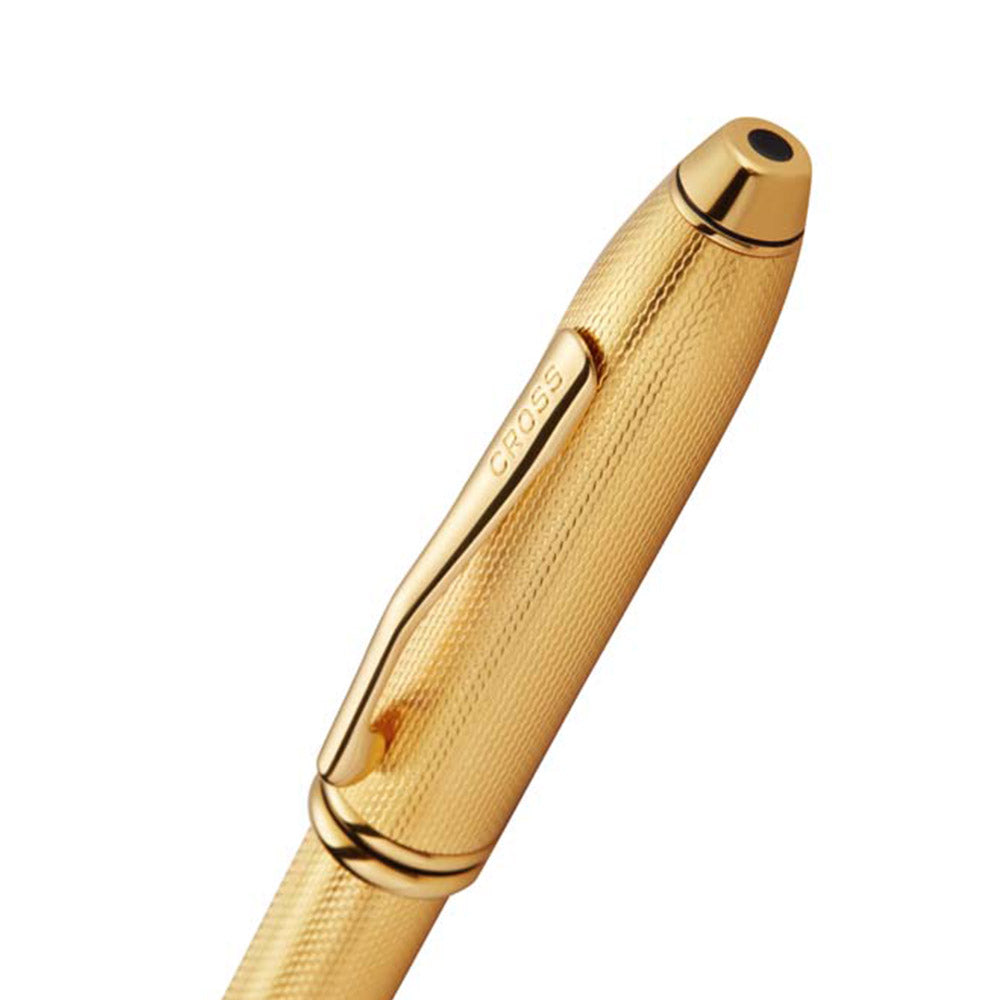 Cross Townsend Polished 23k Gold-plated Engraved Diamond Pattern Ballpoint Pen