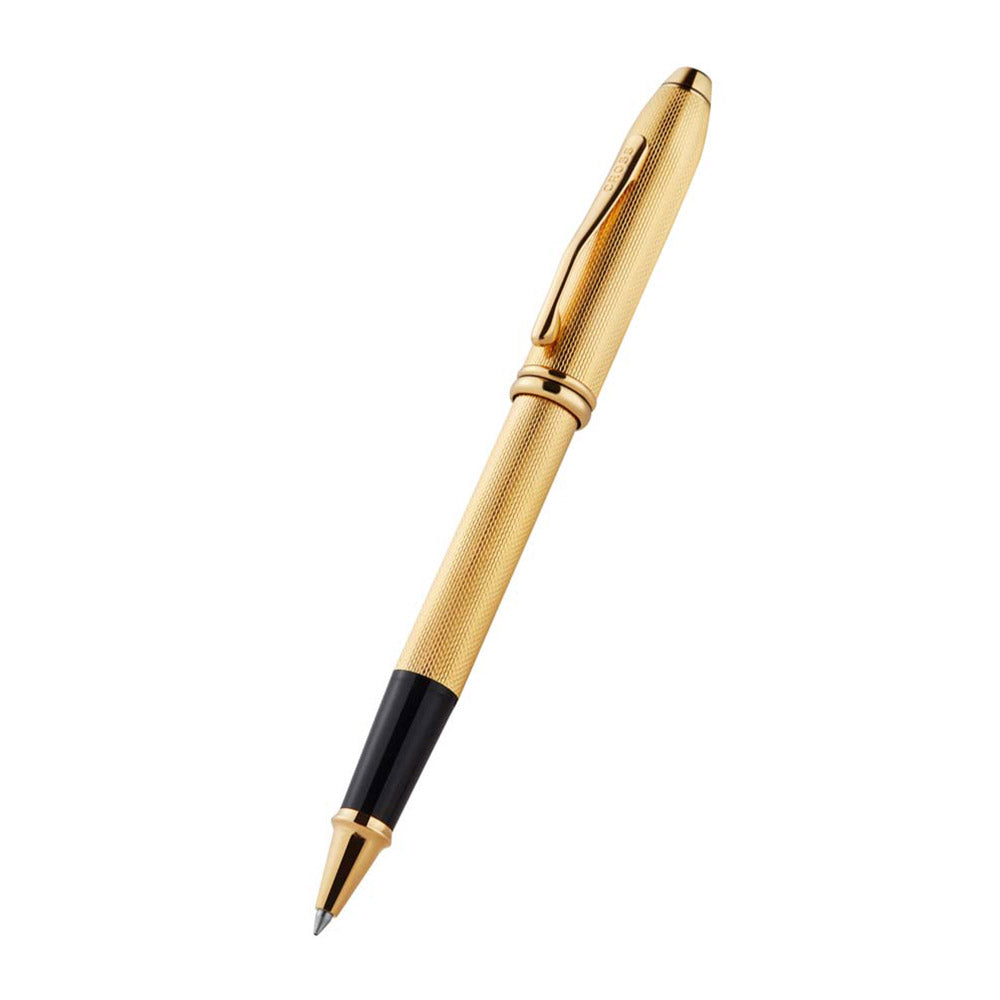 Cross Townsend Polished 23k Gold-plated Engraved Diamond Pattern Rollerball Pen
