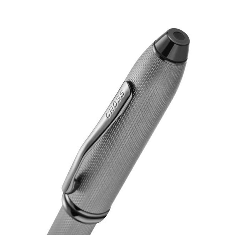 Cross Townsend Polished Slate Gray Engraved Diamond Pattern Ballpoint Pen