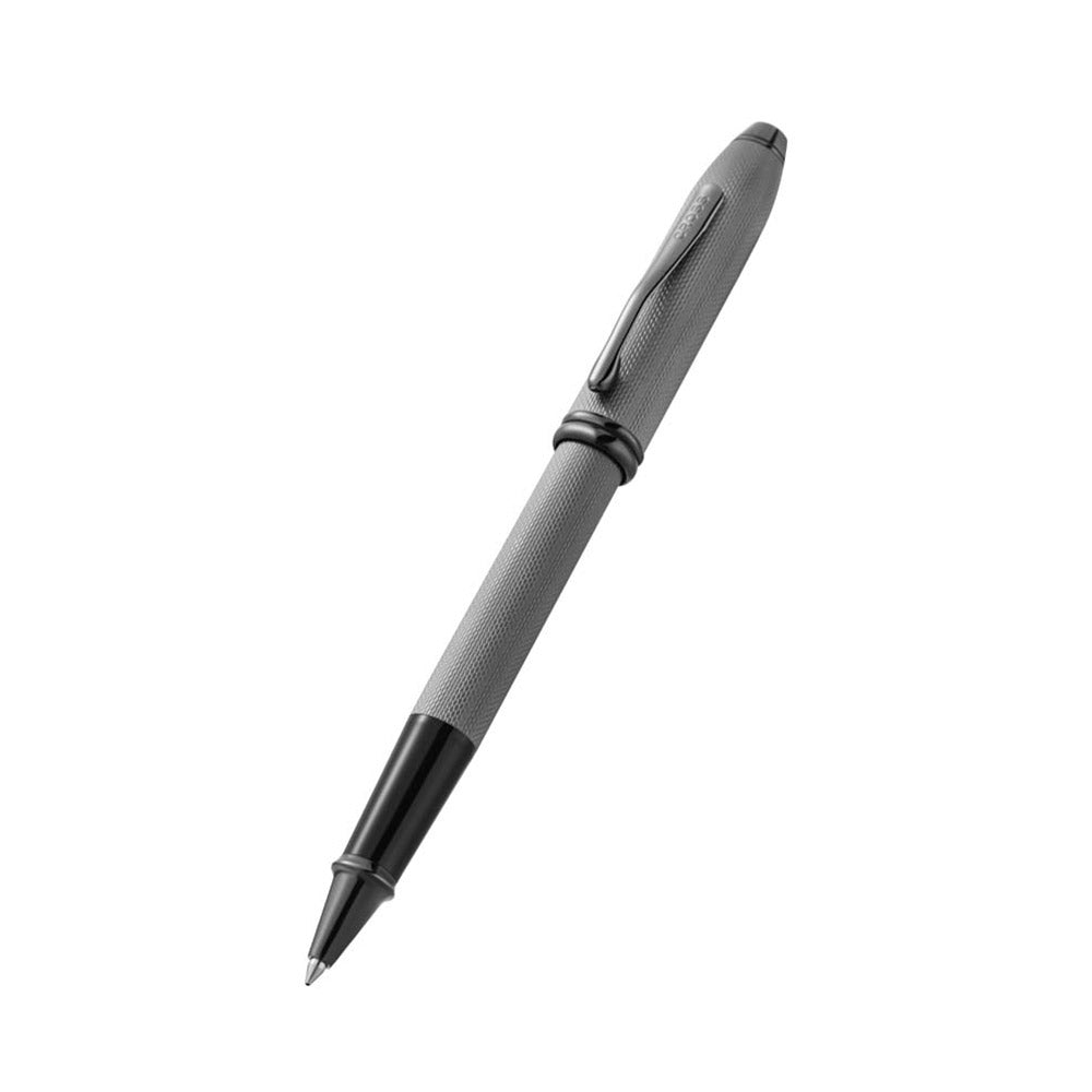 Cross Townsend Polished Slate Gray Engraved Diamond Pattern Rollerball Pen