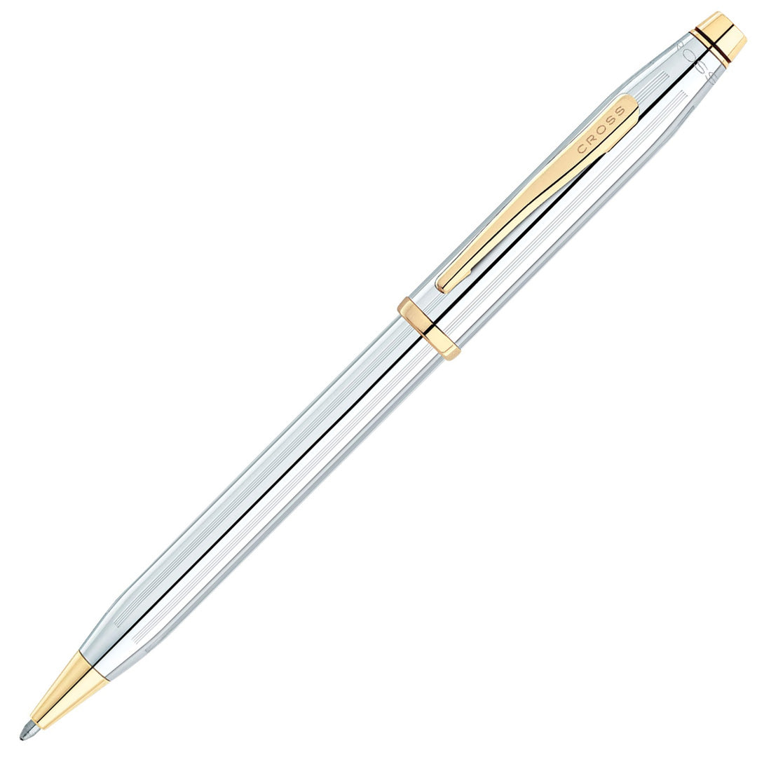 Cross Century II Ballpoint Pen Medalist Chrome with Gold Trim