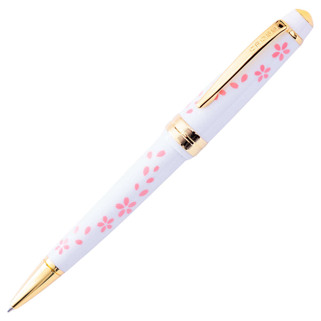 Cross Bailey Light Ballpoint Pen Cherry Blossom White with Gold Trim
