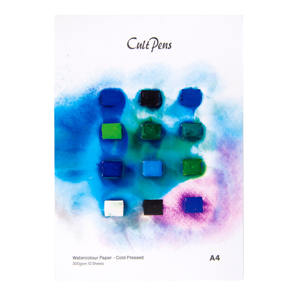 Cult Pens Cold Pressed Watercolour Pad A4 300gsm 12 Sheets