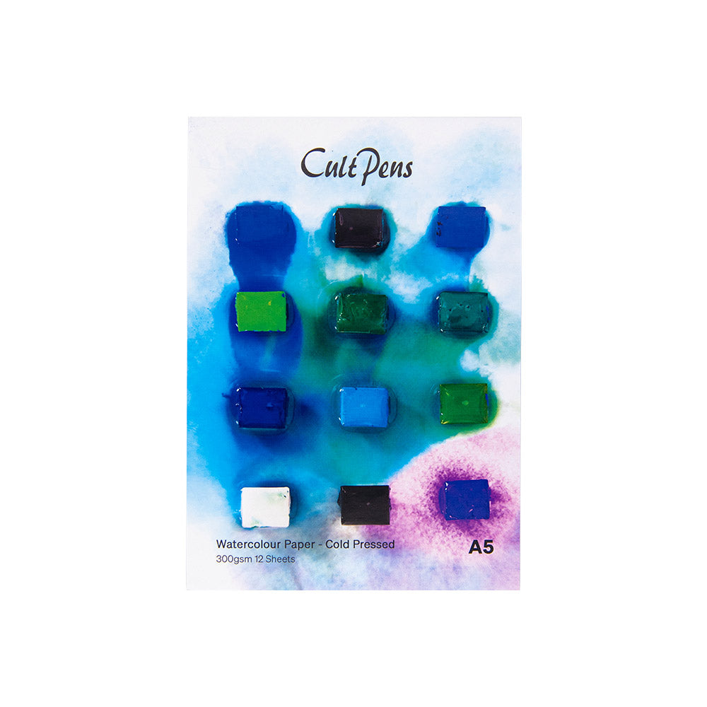 Cult Pens Cold Pressed Watercolour Pad A5 300gsm 12 Sheets