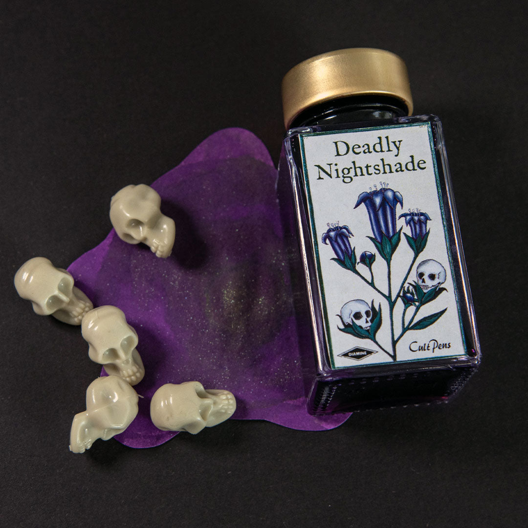 Cult Pens Exclusive Deadly Nightshade Shimmer Ink by Diamine 50ml