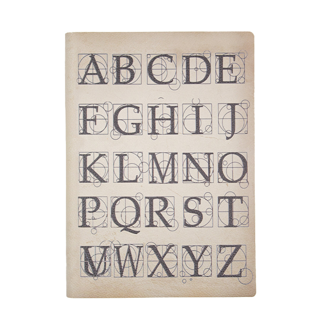 Diarpell Leather Alphabet Journal with Lined Ivory Pages