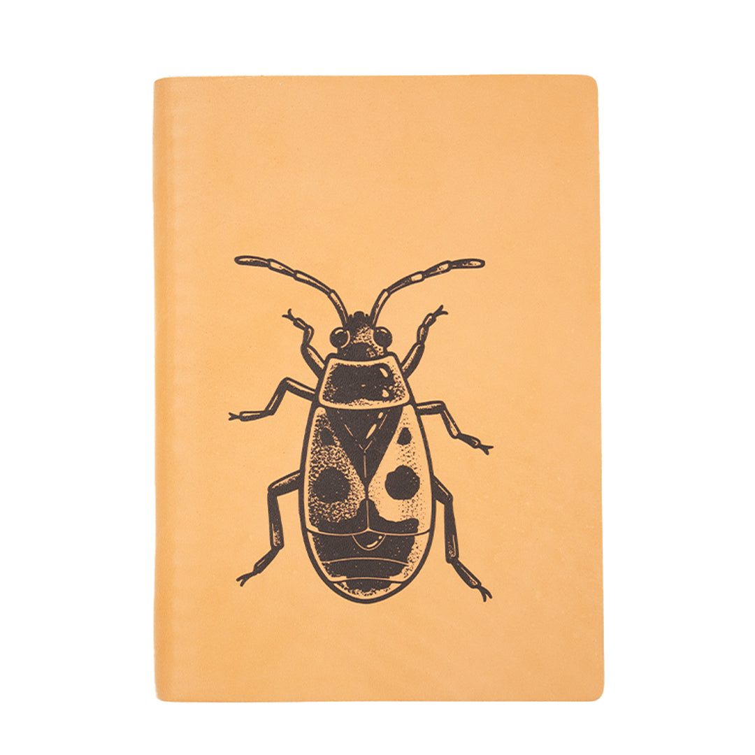 Diarpell Leather Beetle Journal with Lined Ivory Pages