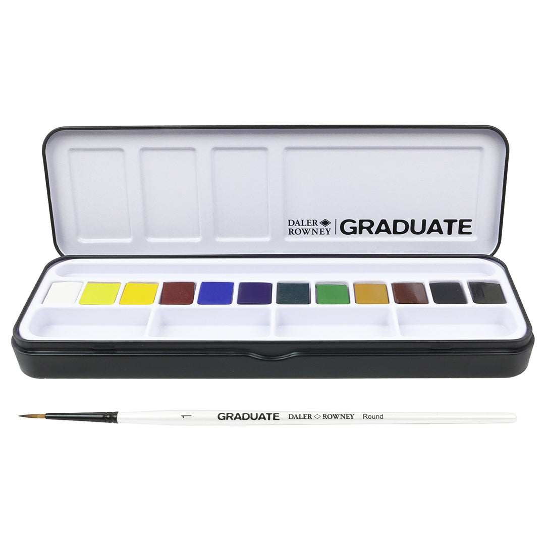 Daler-Rowney Graduate Watercolour Paint Half-Pan Set of 12