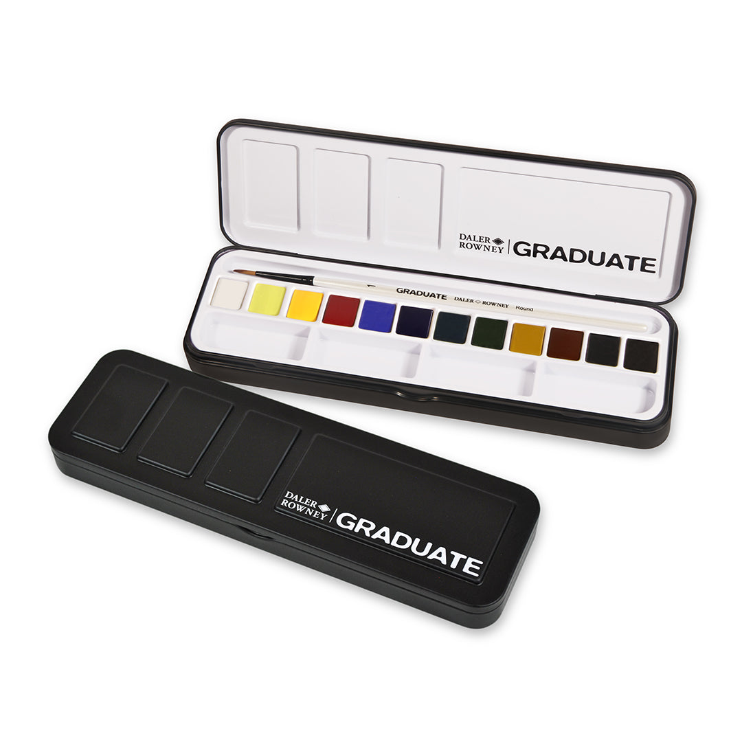 Daler-Rowney Graduate Watercolour Paint Half-Pan Set of 12