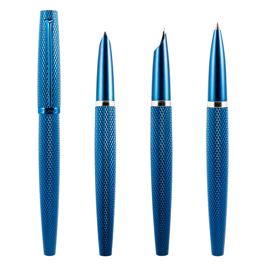 Diplomat Viper Guilloche Fountain Pen Blue