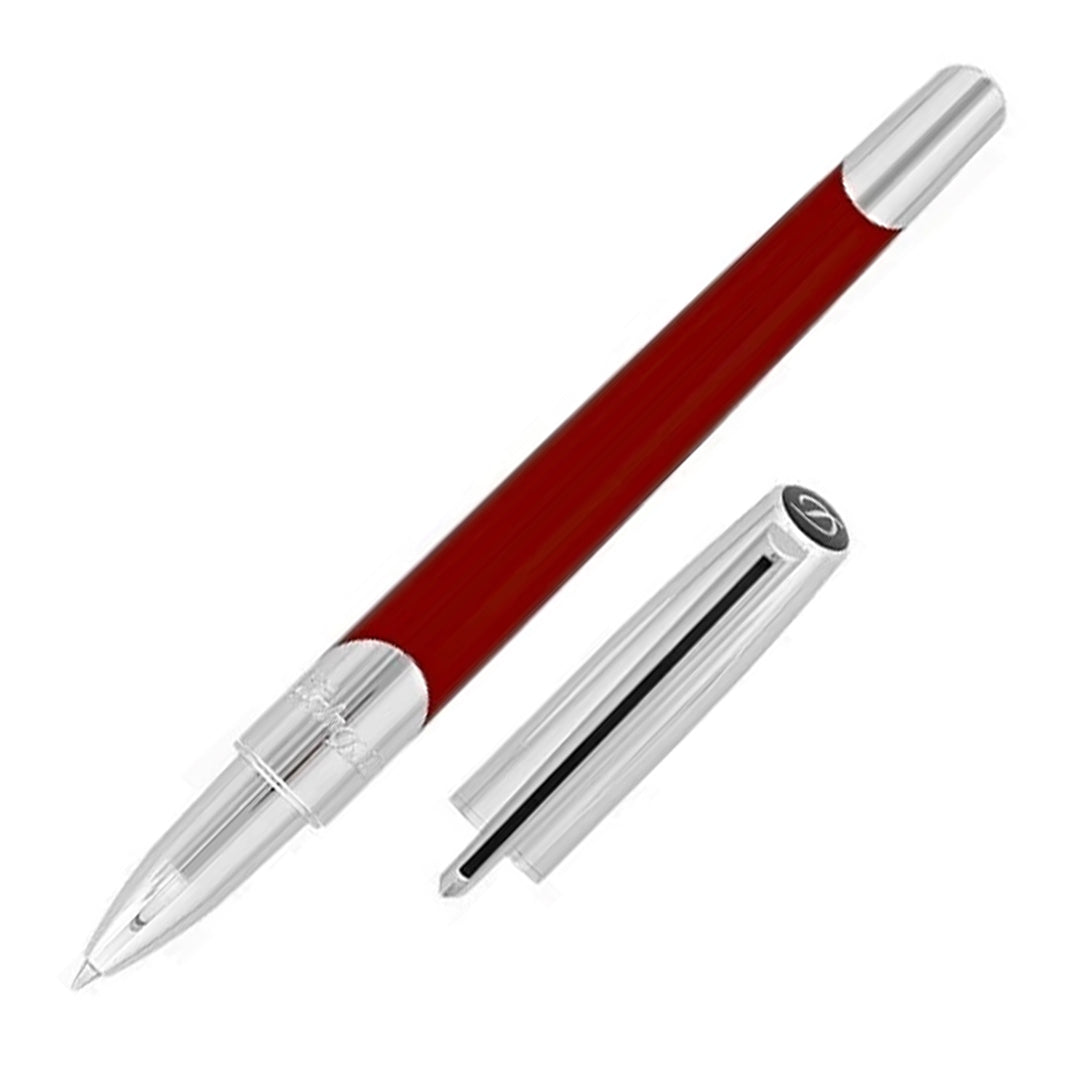 S.T. Dupont Defi Millennium Rollerball Pen Silver/Matte Red