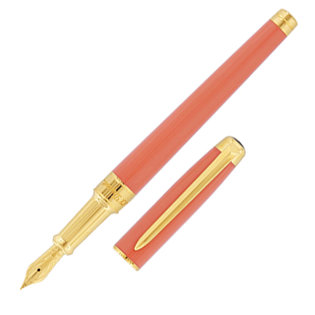 S.T. Dupont Line D Eternity Fountain Pen Coral and Gold