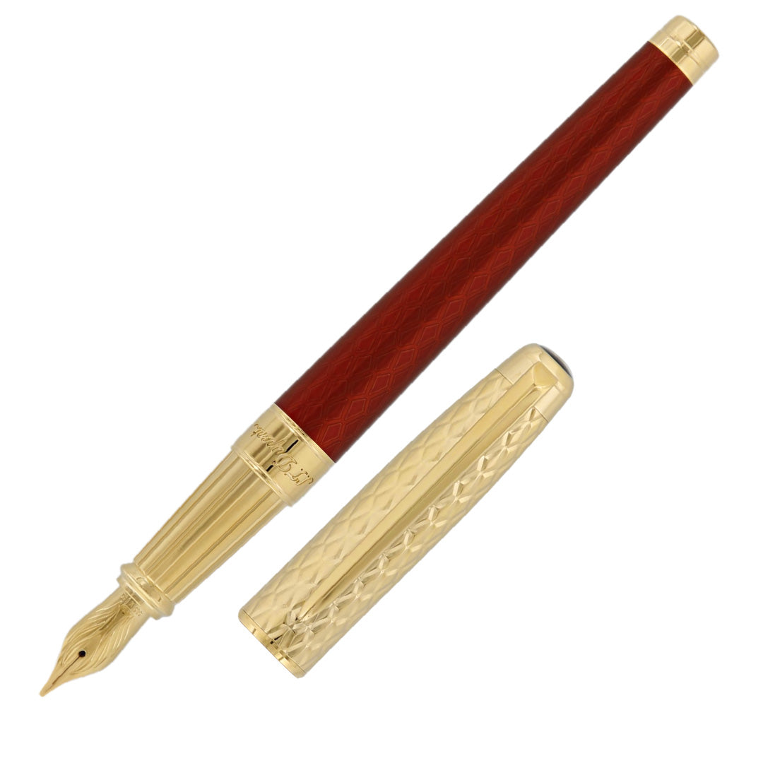 S.T. Dupont Line D Eternity Dragon Fountain Pen Bordeaux