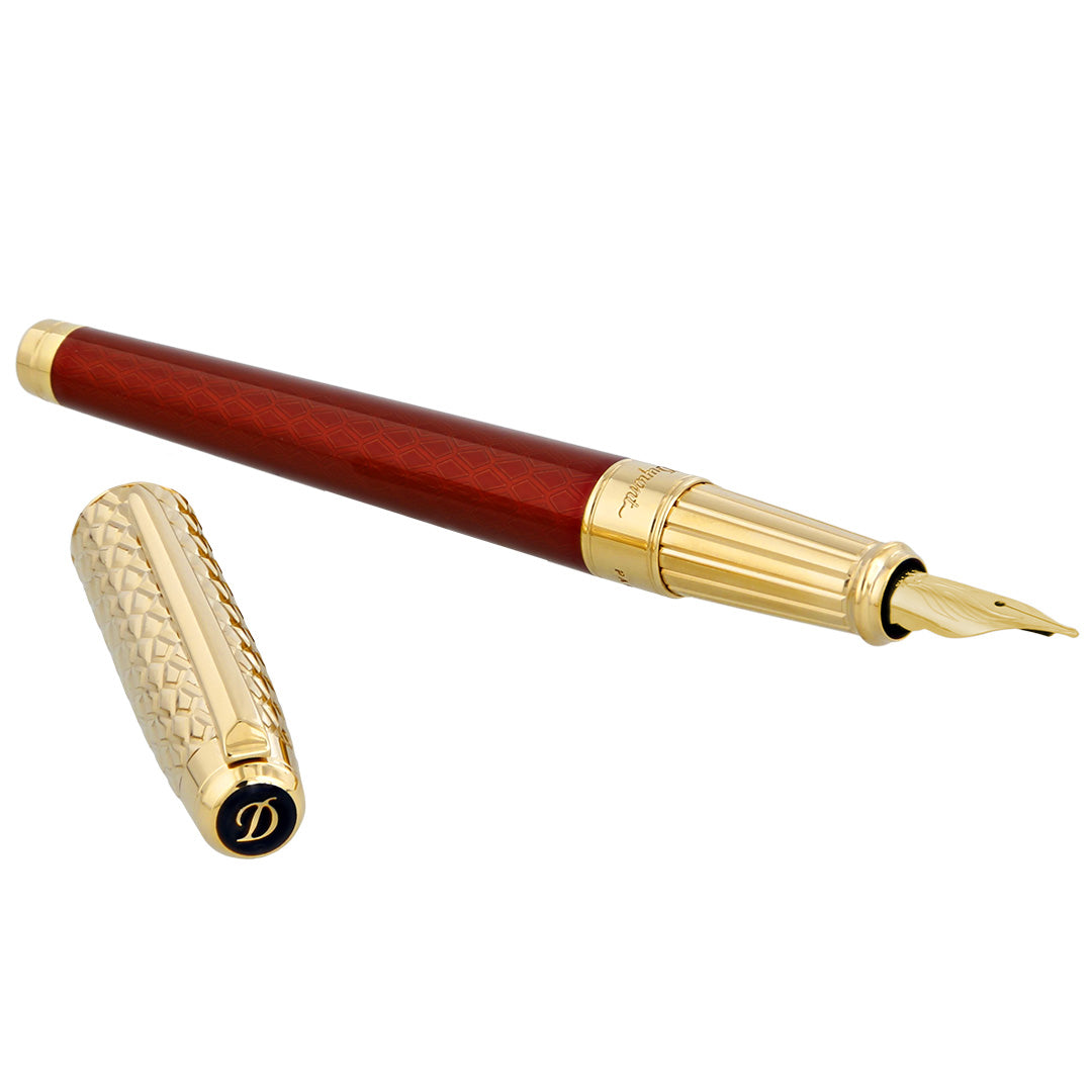 S.T. Dupont Line D Eternity Dragon Fountain Pen Bordeaux