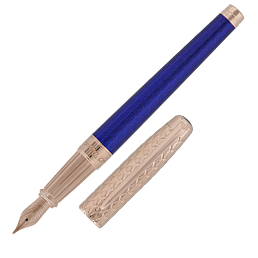 S.T. Dupont Line D Eternity Dragon Fountain Pen Blue