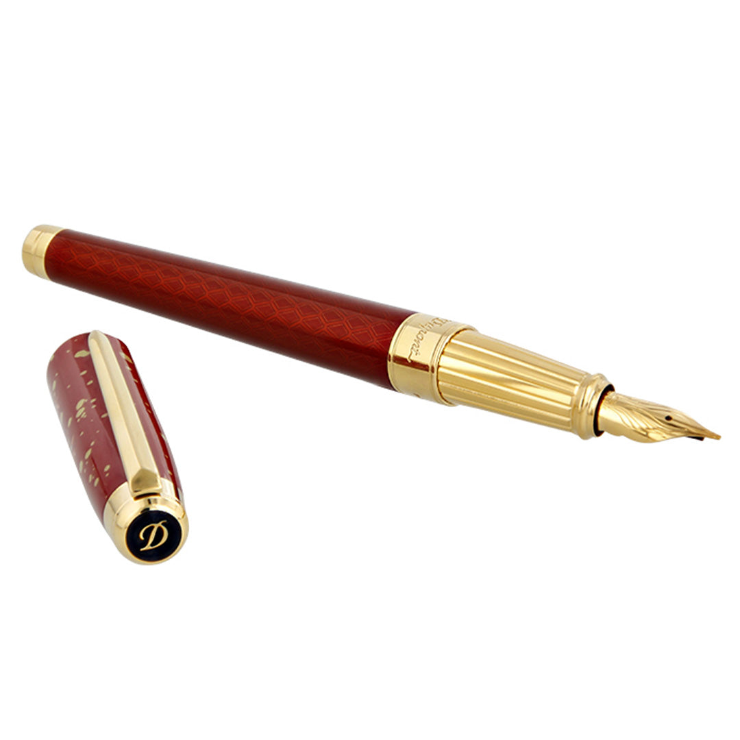 S.T. Dupont Line D Eternity Fountain Pen Dragon Matt Bordeaux