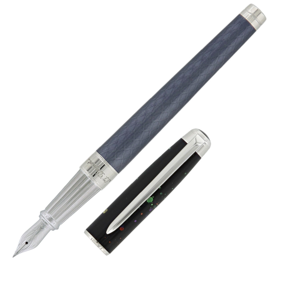 S.T. Dupont Line D Eternity Fountain Pen Dragon Matt Black