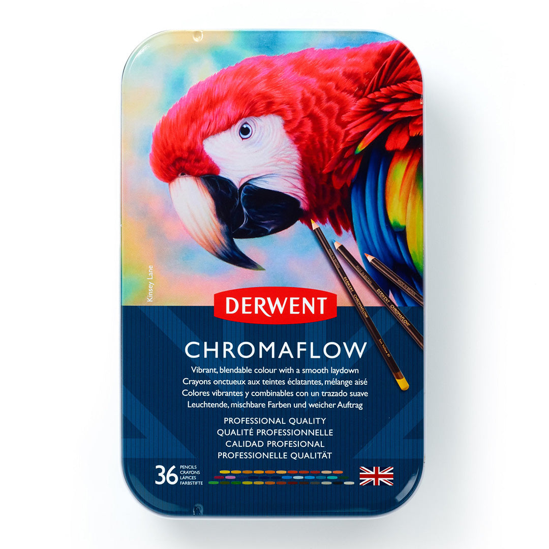 Derwent Chromaflow Coloured Pencils Tin of 36 by Derwent at Cult Pens