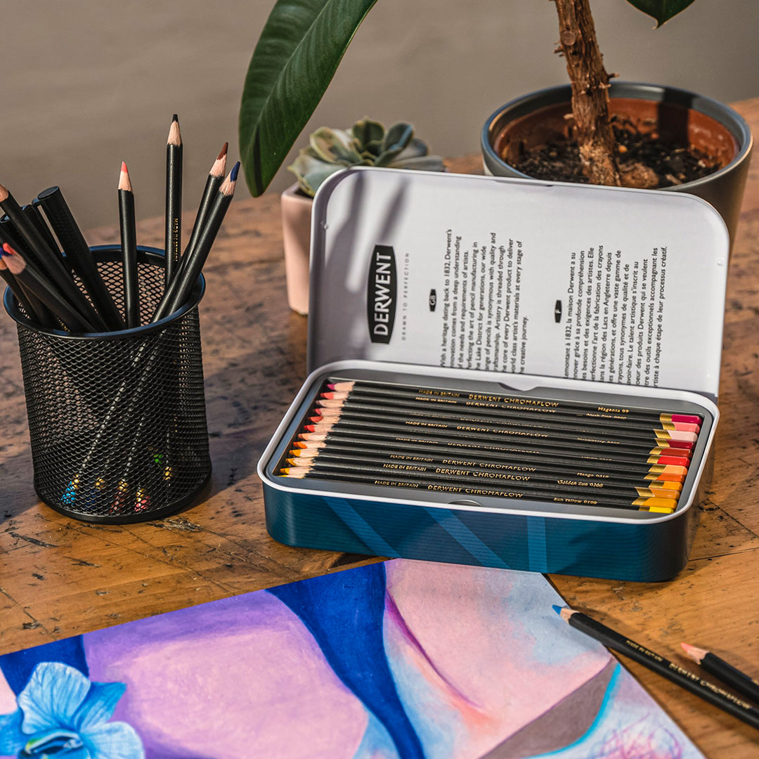 Derwent Chromaflow Coloured Pencils Tin of 36 by Derwent at Cult Pens