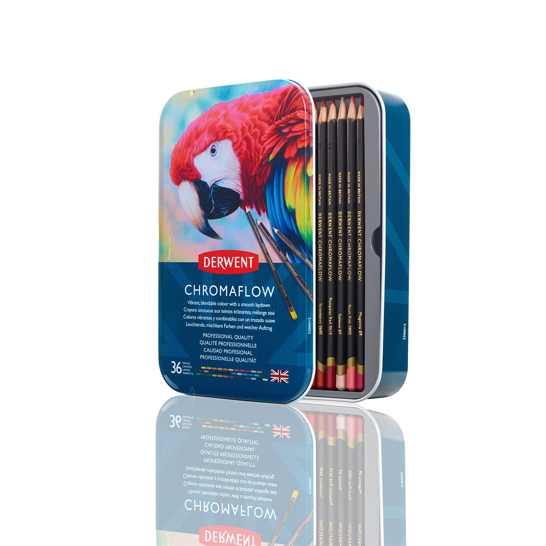 Derwent Chromaflow Coloured Pencils Tin of 36 by Derwent at Cult Pens
