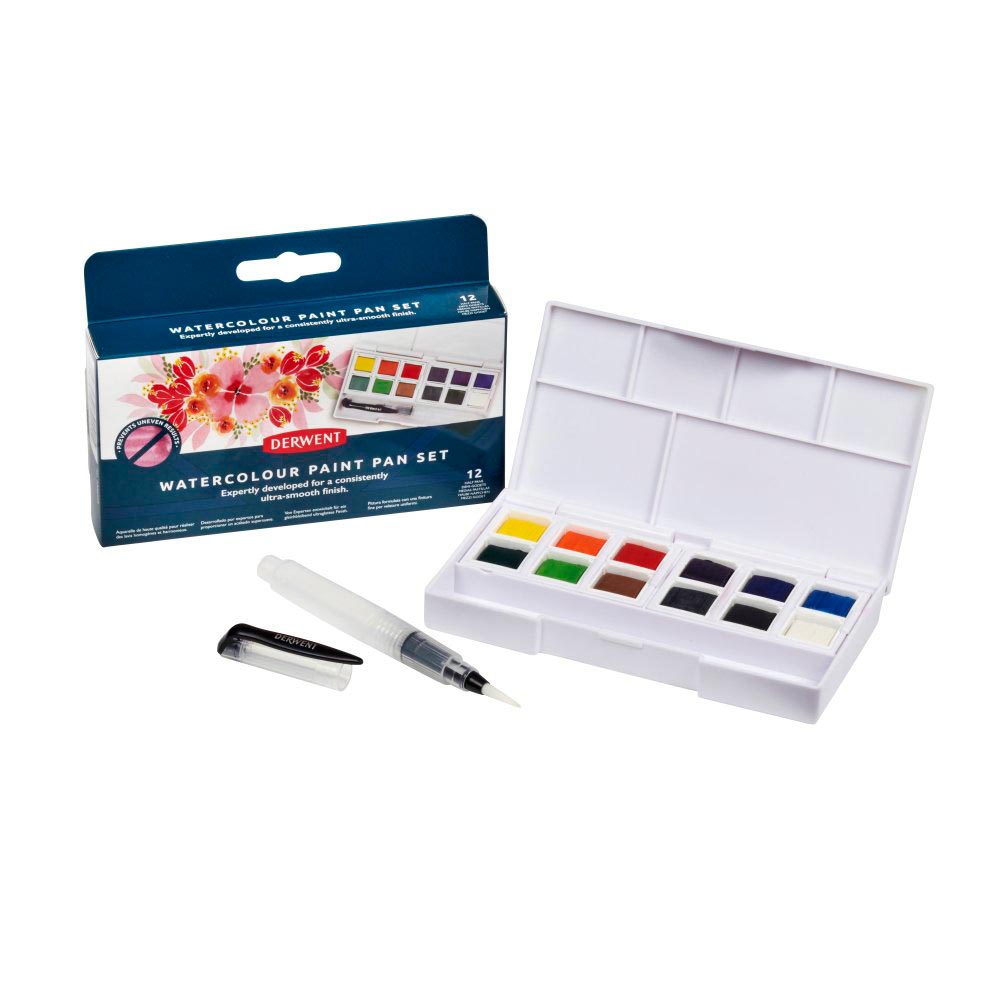 Derwent Watercolour Paint Pan Set of 12