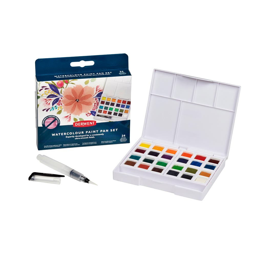Derwent Watercolour Paint Pan Set of 24