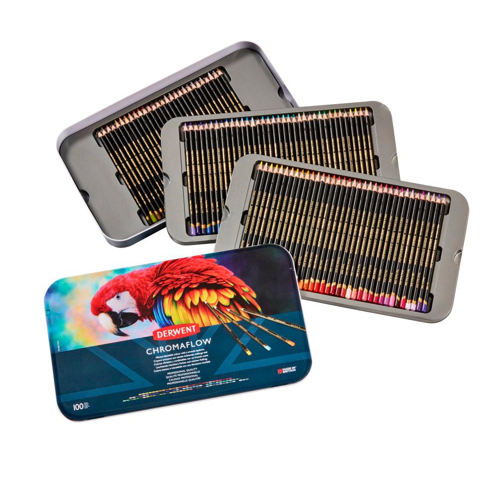 Derwent Chromaflow Pencils Tin of 100