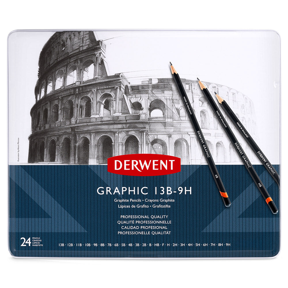 Derwent Graphic Graphite Pencil Tin of 24