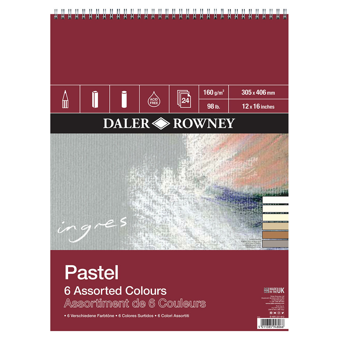 Daler-Rowney Ingres 6 Pastel Shades Spiral Pad 406x305
