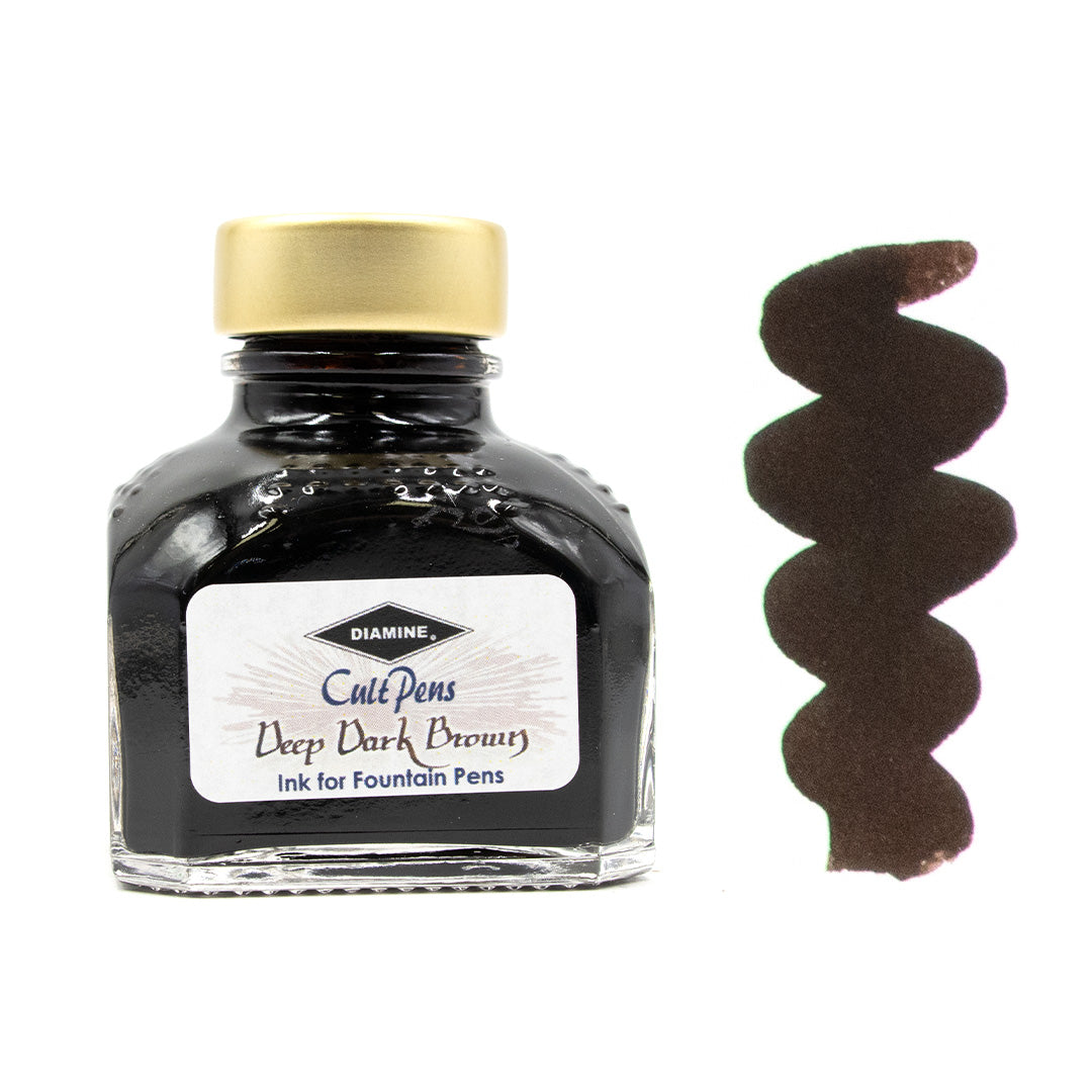 Cult Pens Deep Dark Fountain Pen Ink by Diamine 80ml