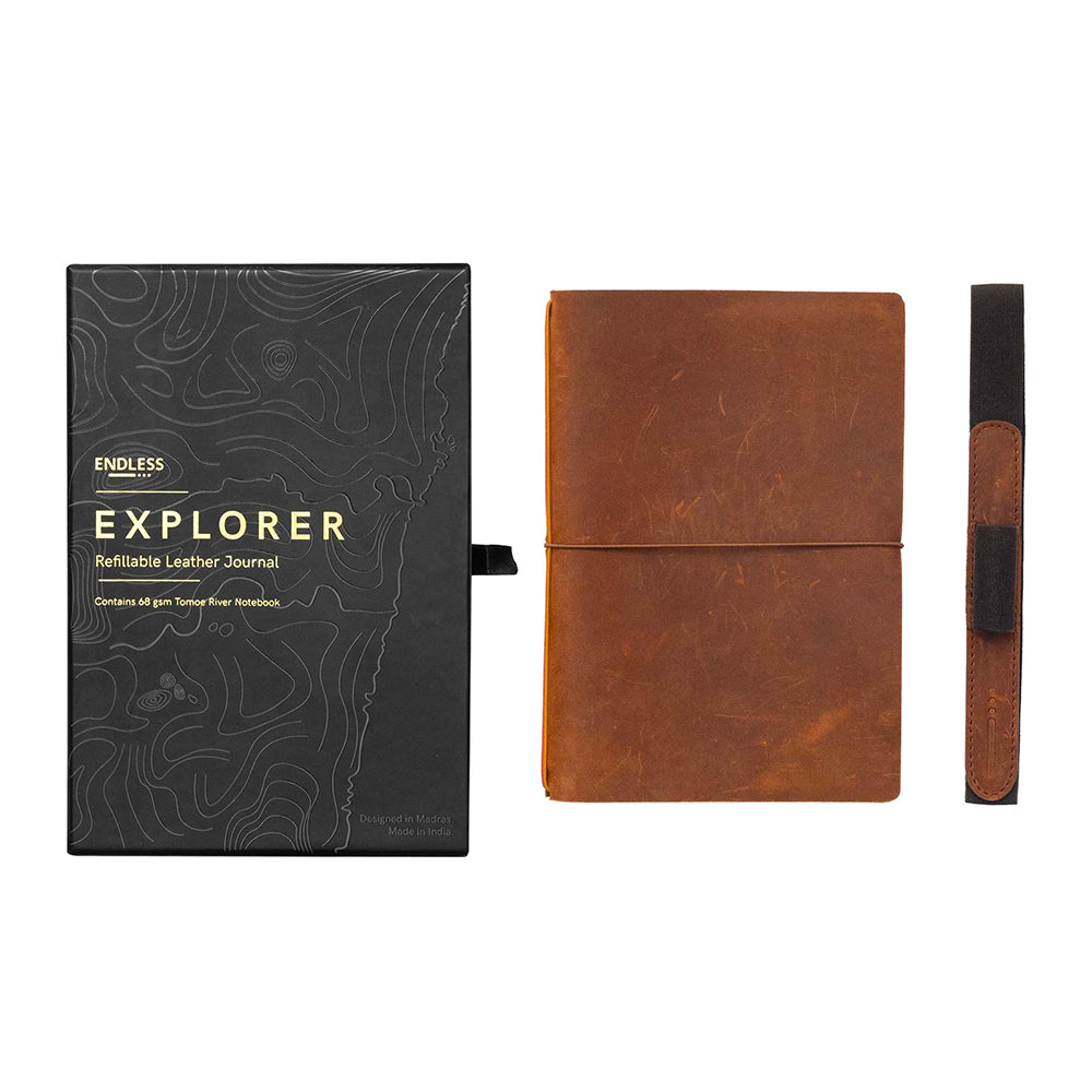 Endless Explorer Refillable Leather Regalia Paper Journal Brown by Endless at Cult Pens