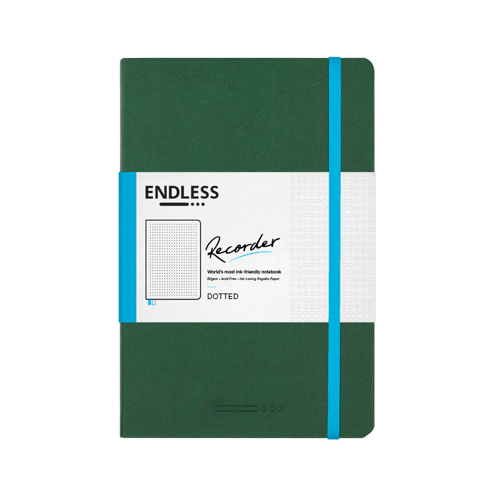 Endless Recorder Notebook A5 Forest Green by Endless at Cult Pens