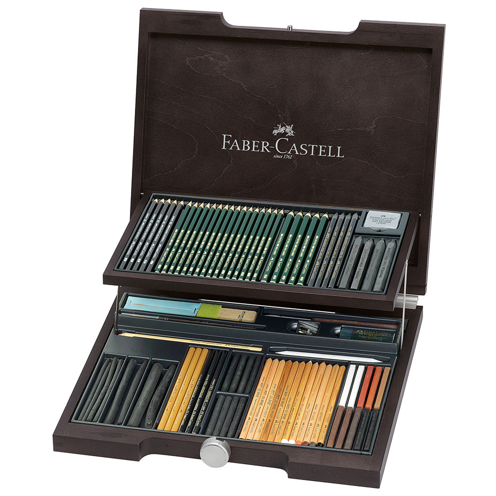 Faber-Castell Pitt Monochrome Wooden Case by Faber-Castell at Cult Pens
