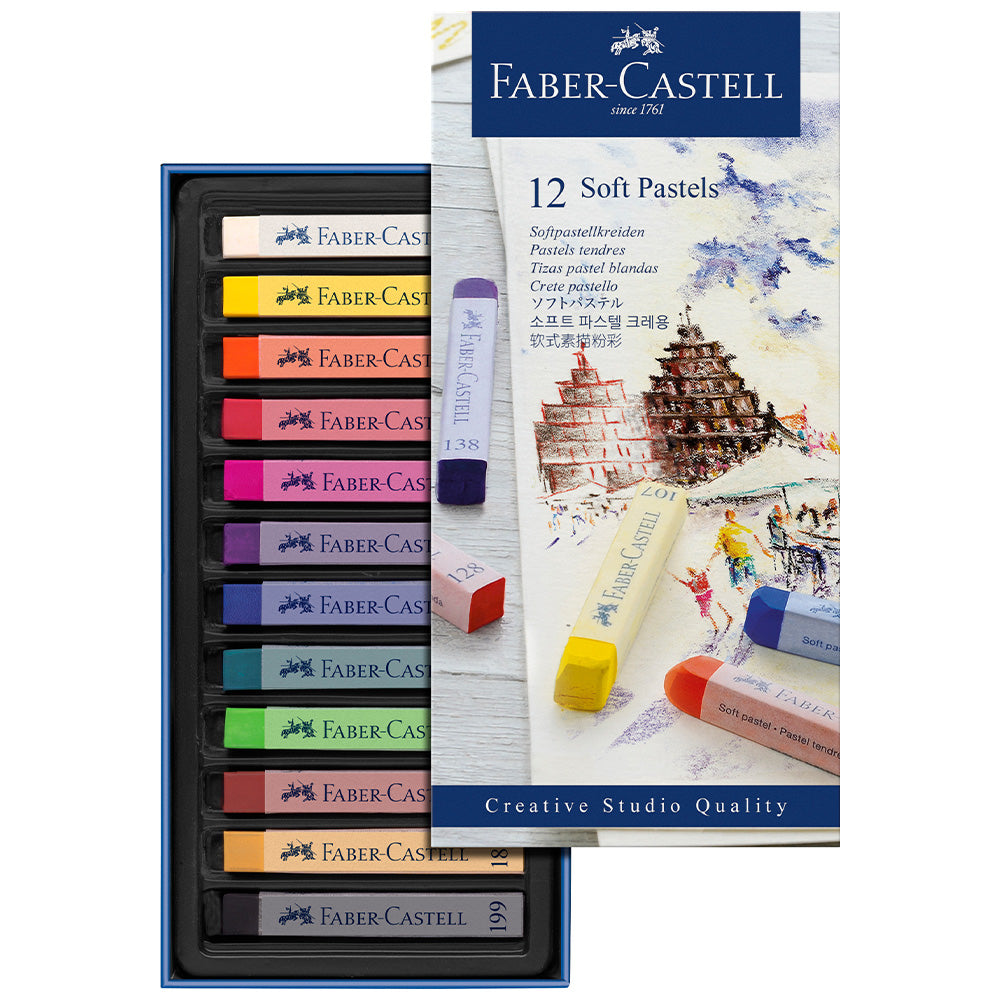 Faber-Castell Creative Studio Soft Pastels Box of 12 by Faber-Castell at Cult Pens