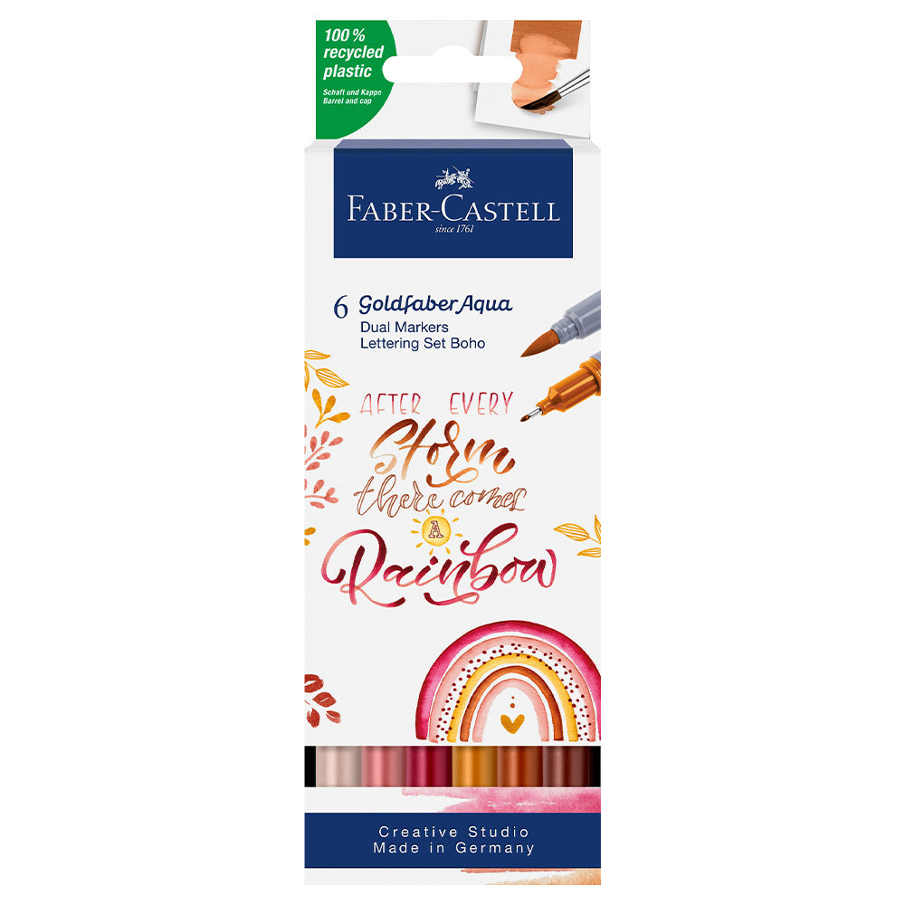 Faber-Castell Goldfaber Aqua Dual Marker Lettering Set of 6 Boho by Faber-Castell at Cult Pens