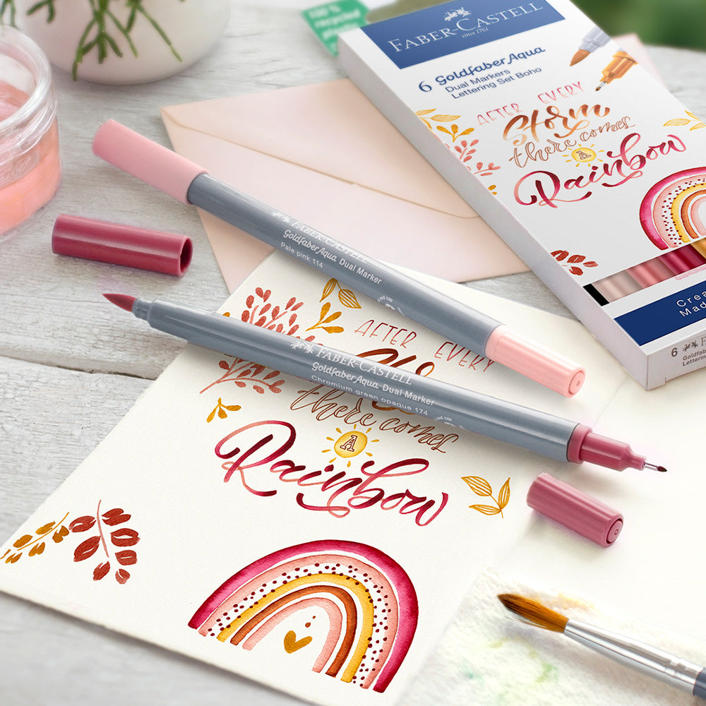Faber-Castell Goldfaber Aqua Dual Marker Lettering Set of 6 Boho by Faber-Castell at Cult Pens